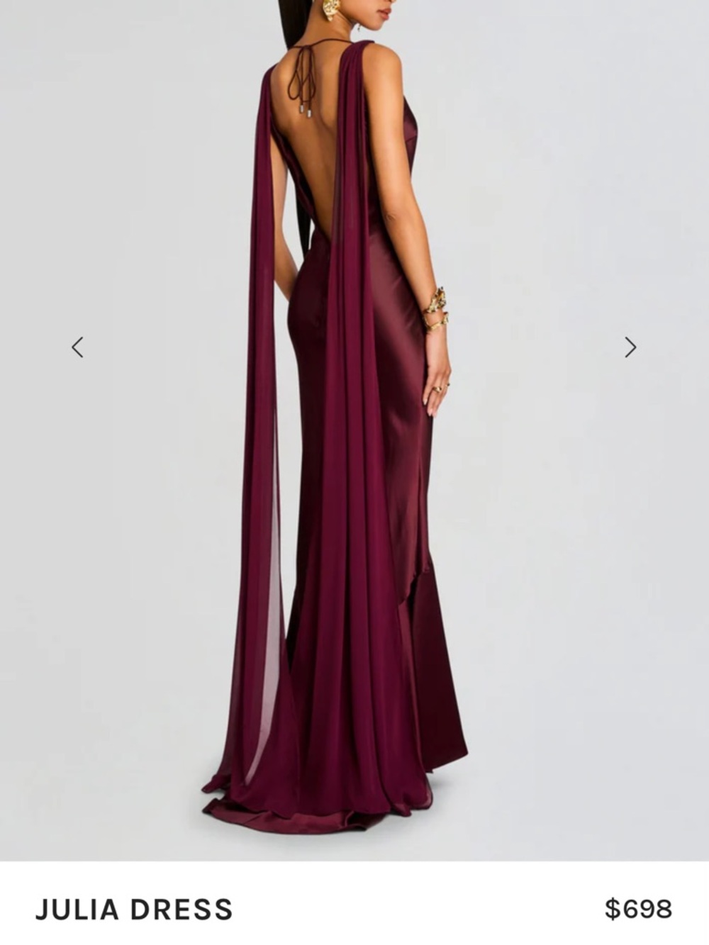 Retrofete Julia Backless Gown in Burgundy